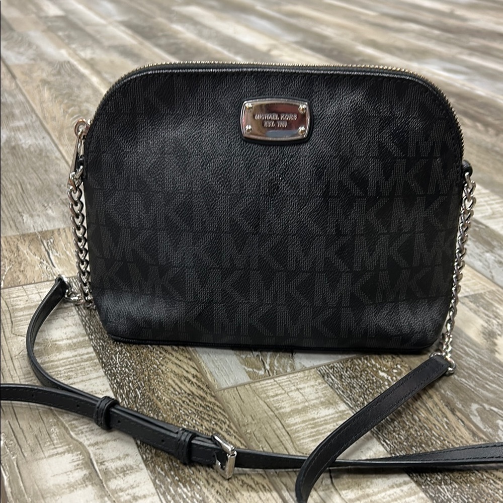 Michael Kors Black Crossbody Bag with Signature Monogram